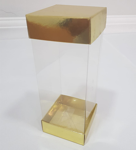 Alt Üst Gövde Yapıştırma Asetat Kutu <br / > 8x8x20 cm.